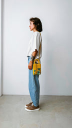 Geantă piele naturală Ètape X Sagaboi Hand Painted MIMI Bag Yellow