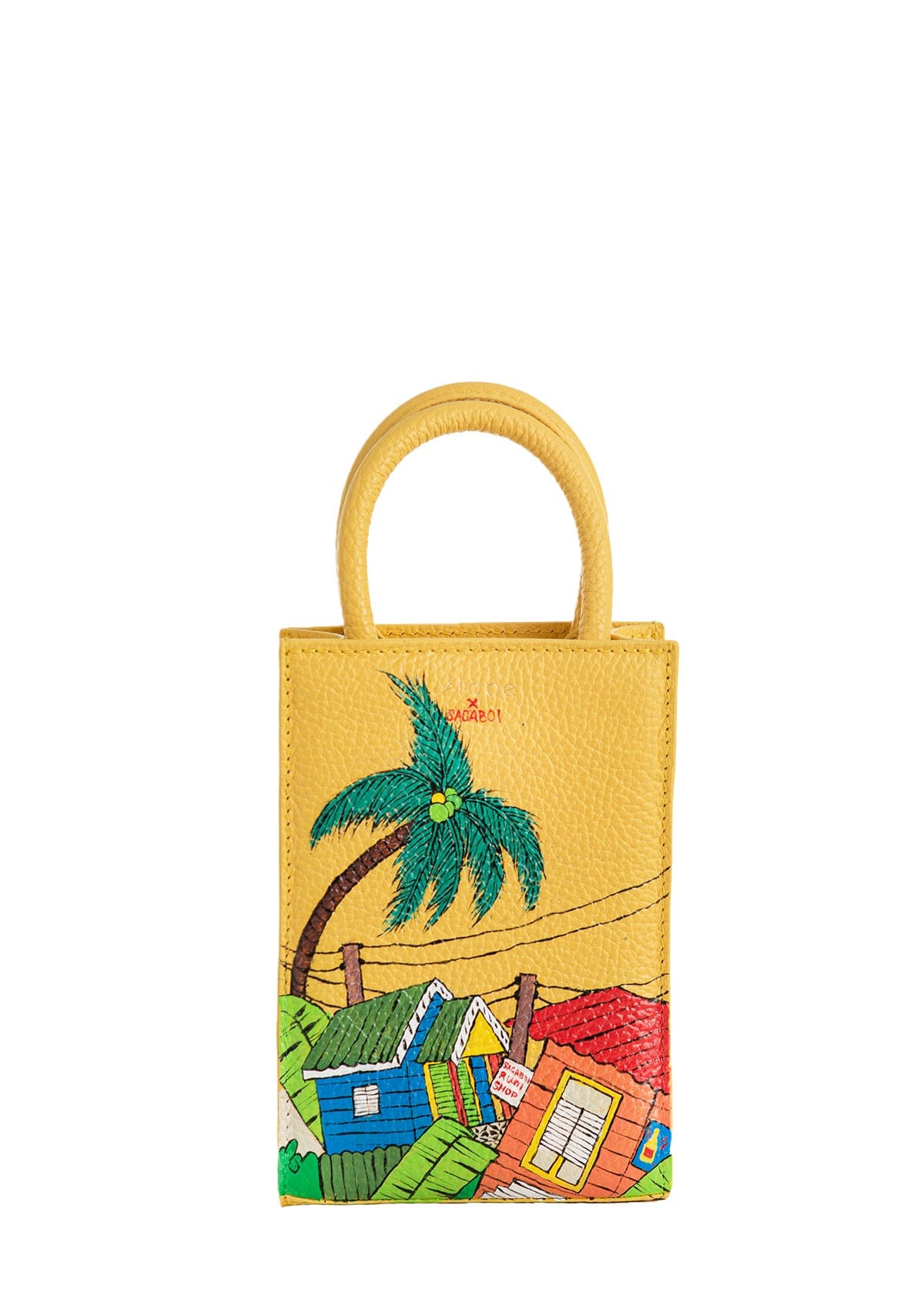 Geantă piele naturală Ètape X Sagaboi Hand Painted Yellow MINI Bag