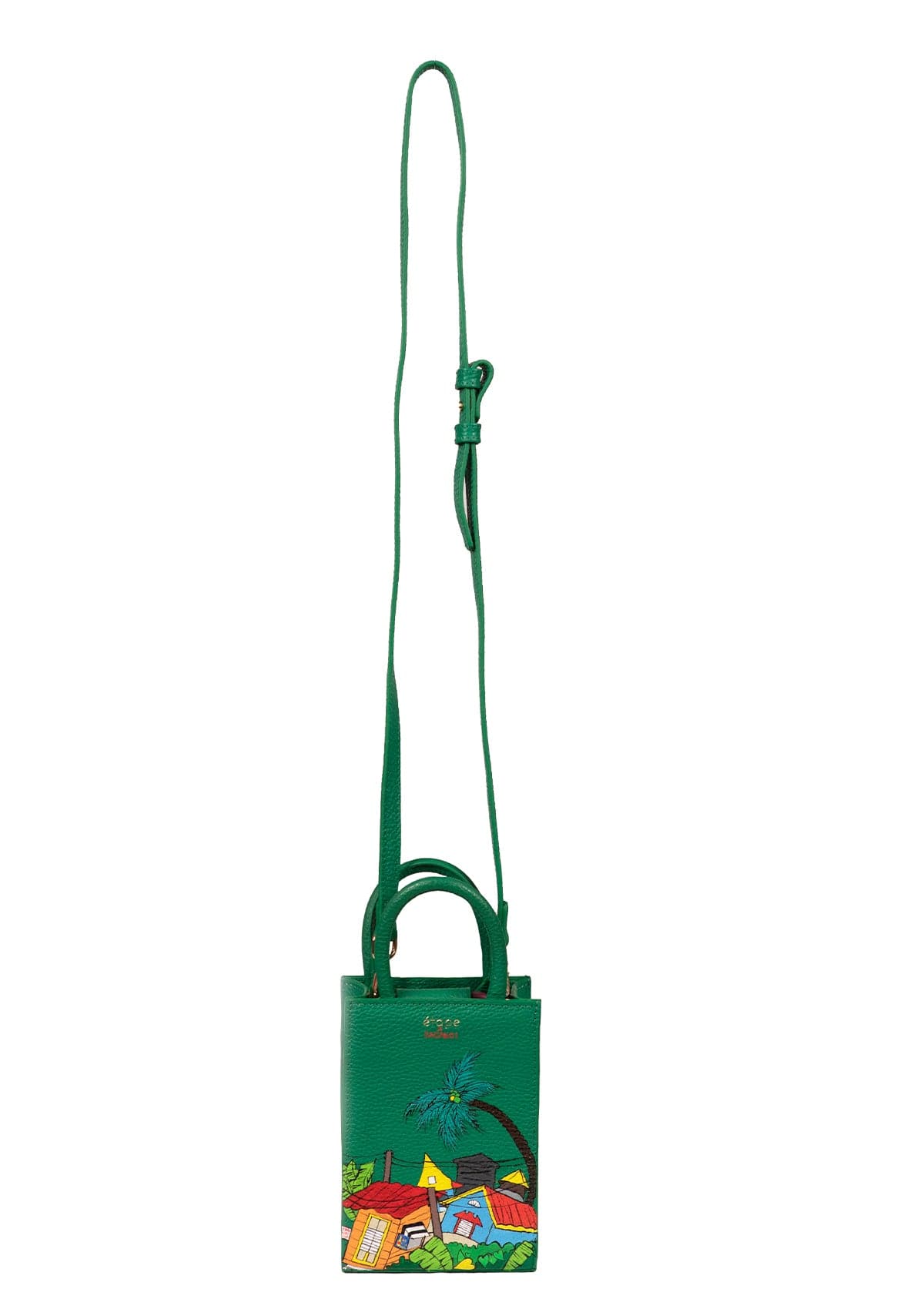 Geantă piele naturală Ètape X Sagaboi MIMI BAG Hand Painted Green
