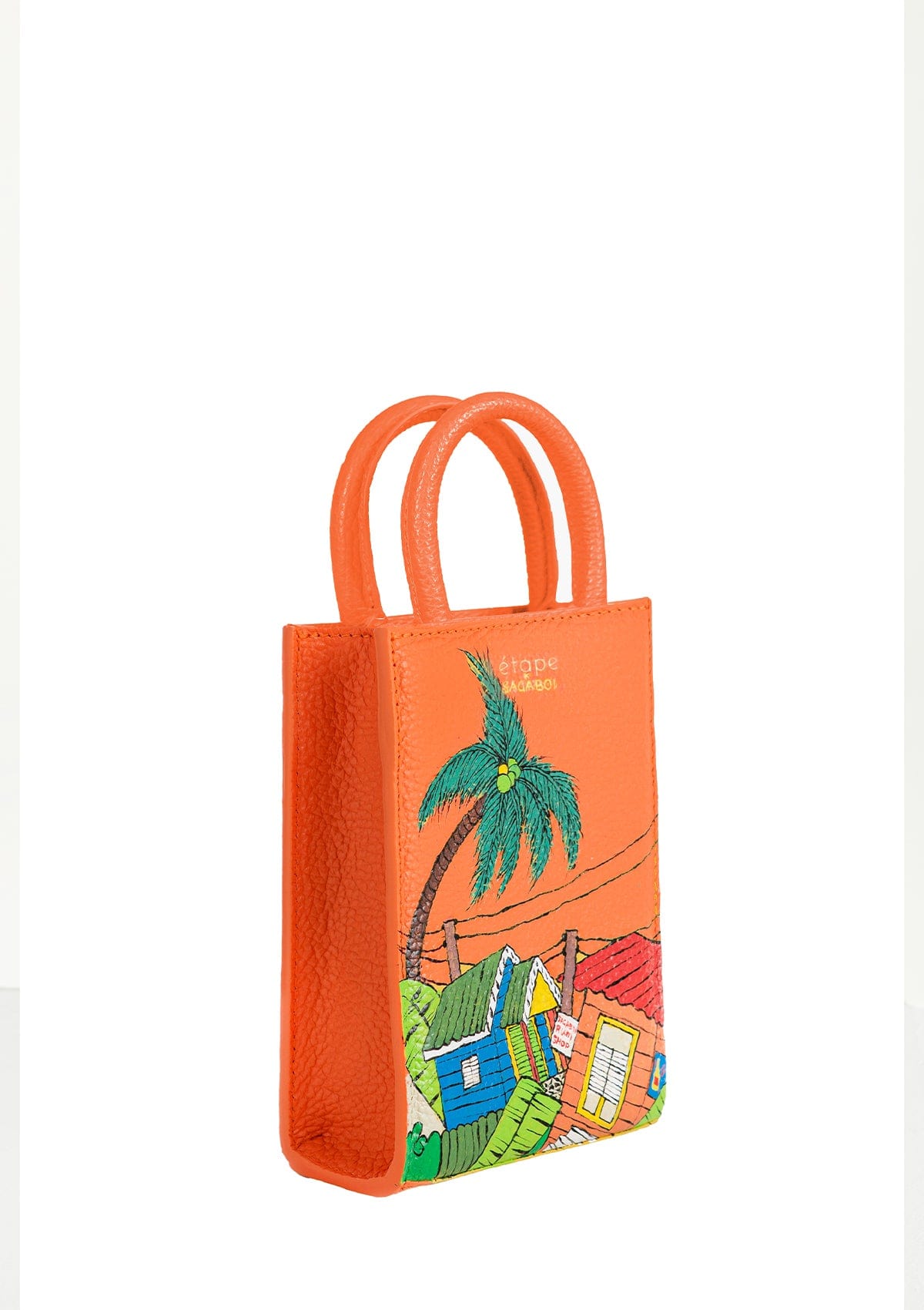 Geantă piele naturală Ètape X Sagaboi MIMI BAG Hand Painted Orange