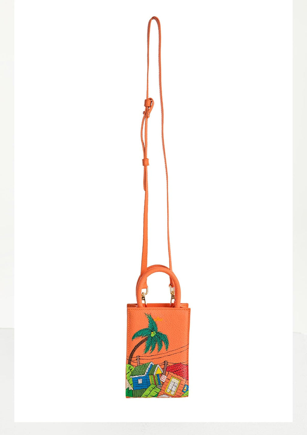 Geantă piele naturală Ètape X Sagaboi MIMI BAG Hand Painted Orange