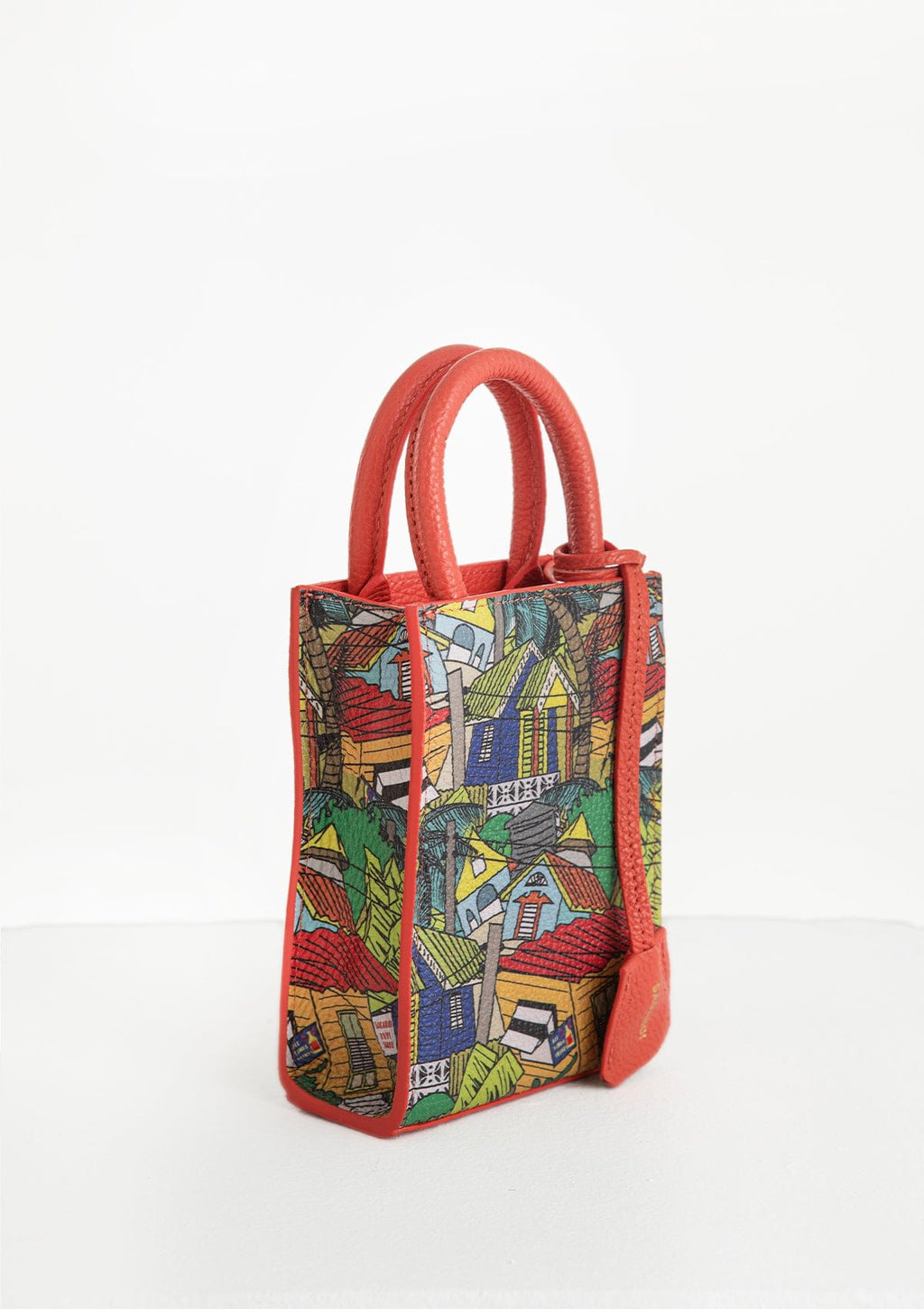 Geantă piele naturală Ètape X Sagaboy MIMI BAG Print Coral