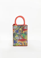 Geantă piele naturală Ètape X Sagaboy MIMI BAG Print Coral