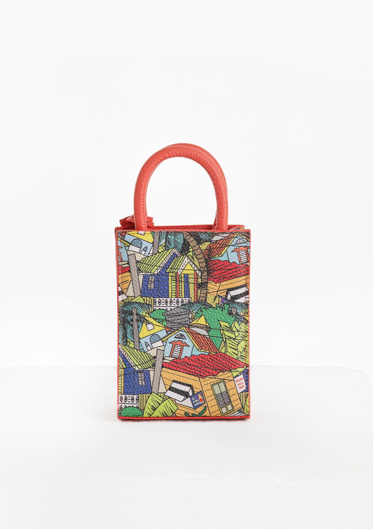 Geantă piele naturală Ètape X Sagaboy MIMI BAG Print Coral