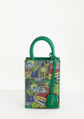 Geantă piele naturală Ètape X Sagaboy MIMI BAG Print Green