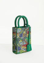 Geantă piele naturală Ètape X Sagaboy MIMI BAG Print Green
