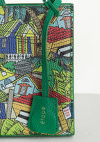 Geantă piele naturală Ètape X Sagaboy MIMI BAG Print Green