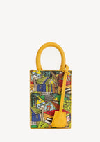Geantă piele naturală Ètape X Sagaboy MIMI BAG Print Yellow