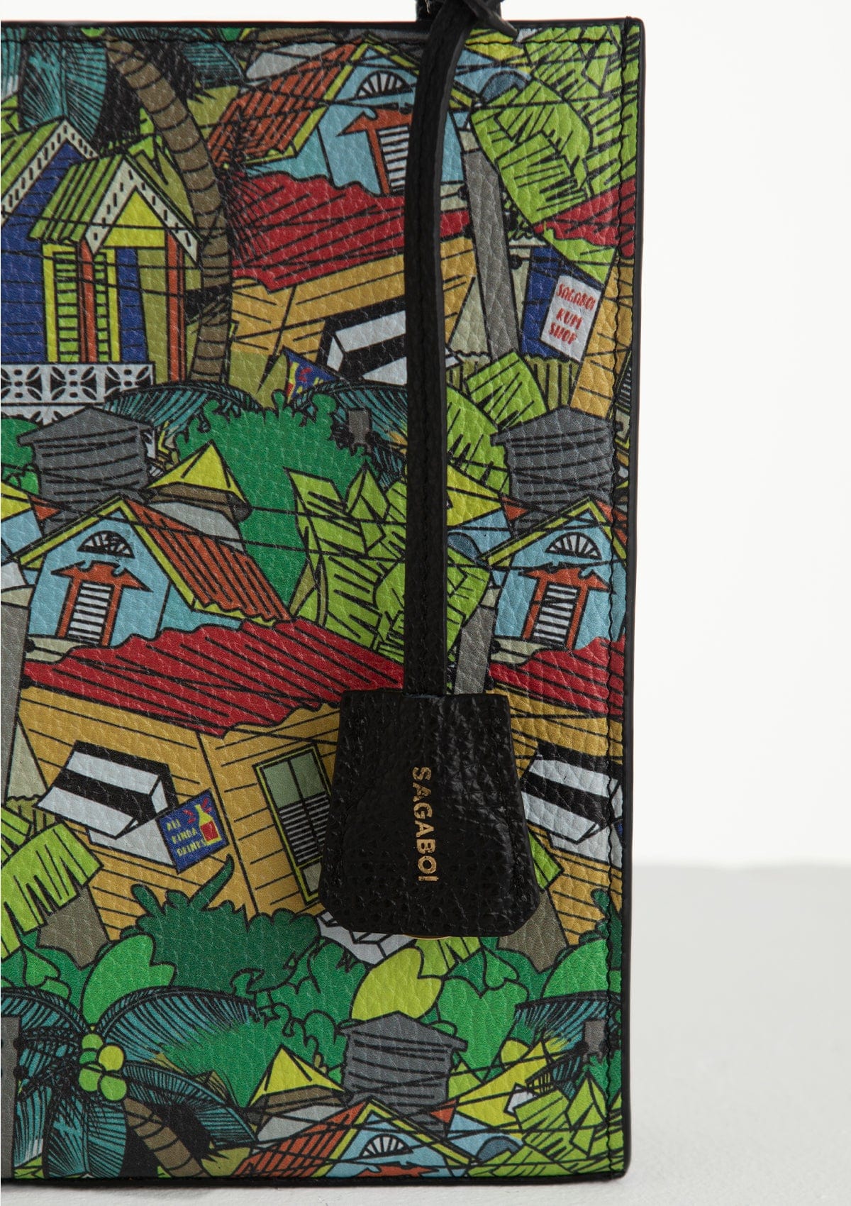 Geantă piele naturală Ètape X Sagaboy TOY BAG Print Black