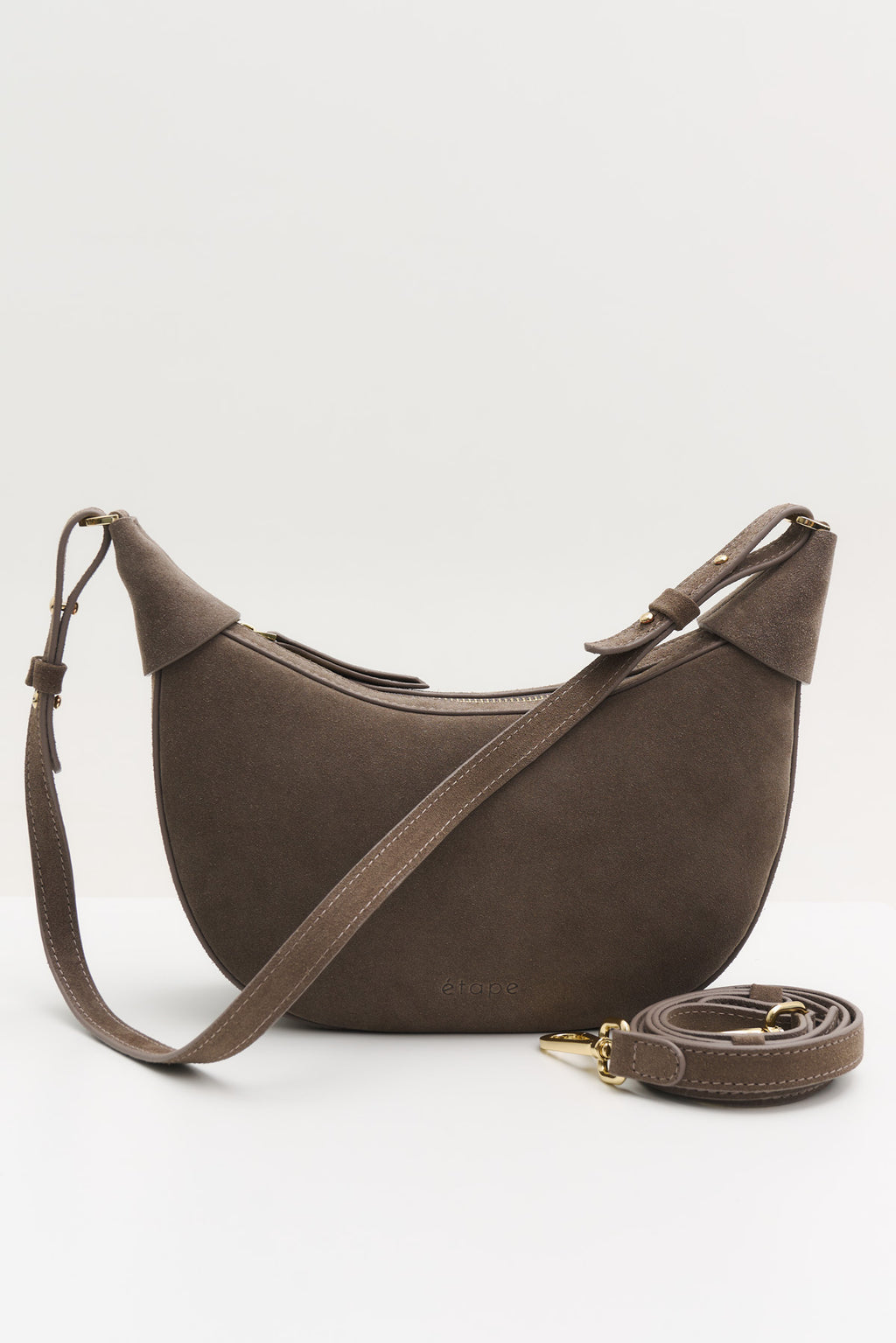 Geantă dama piele naturală de căprioară Etape Moon Truffle Suede