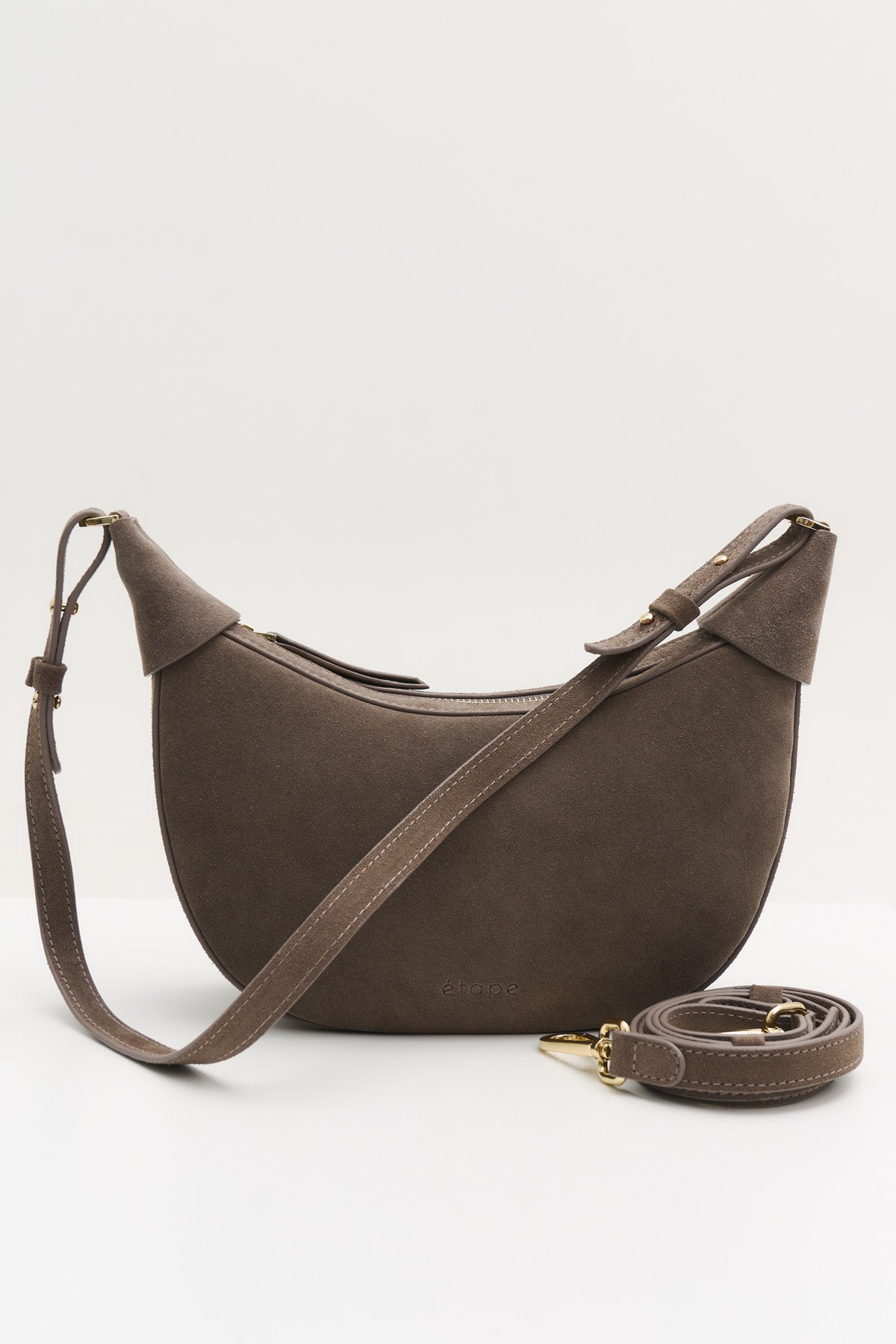 Geantă dama piele naturală de căprioară Etape Moon Truffle Suede