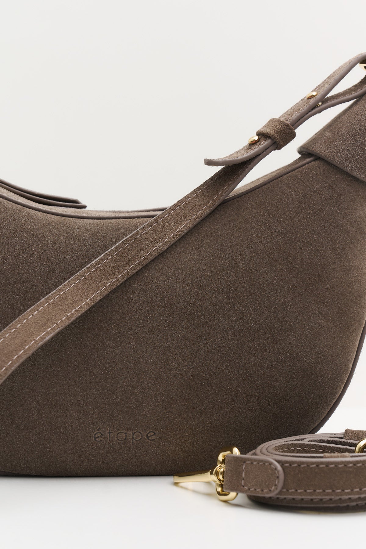 Geantă dama piele naturală de căprioară Etape Moon Truffle Suede