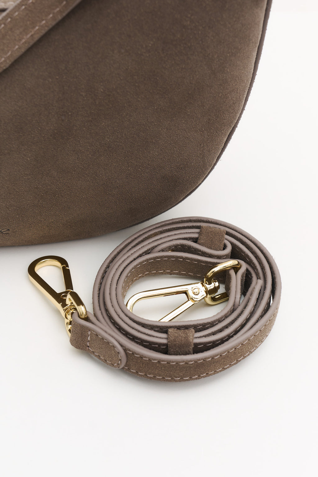 Geantă dama piele naturală de căprioară Etape Moon Truffle Suede