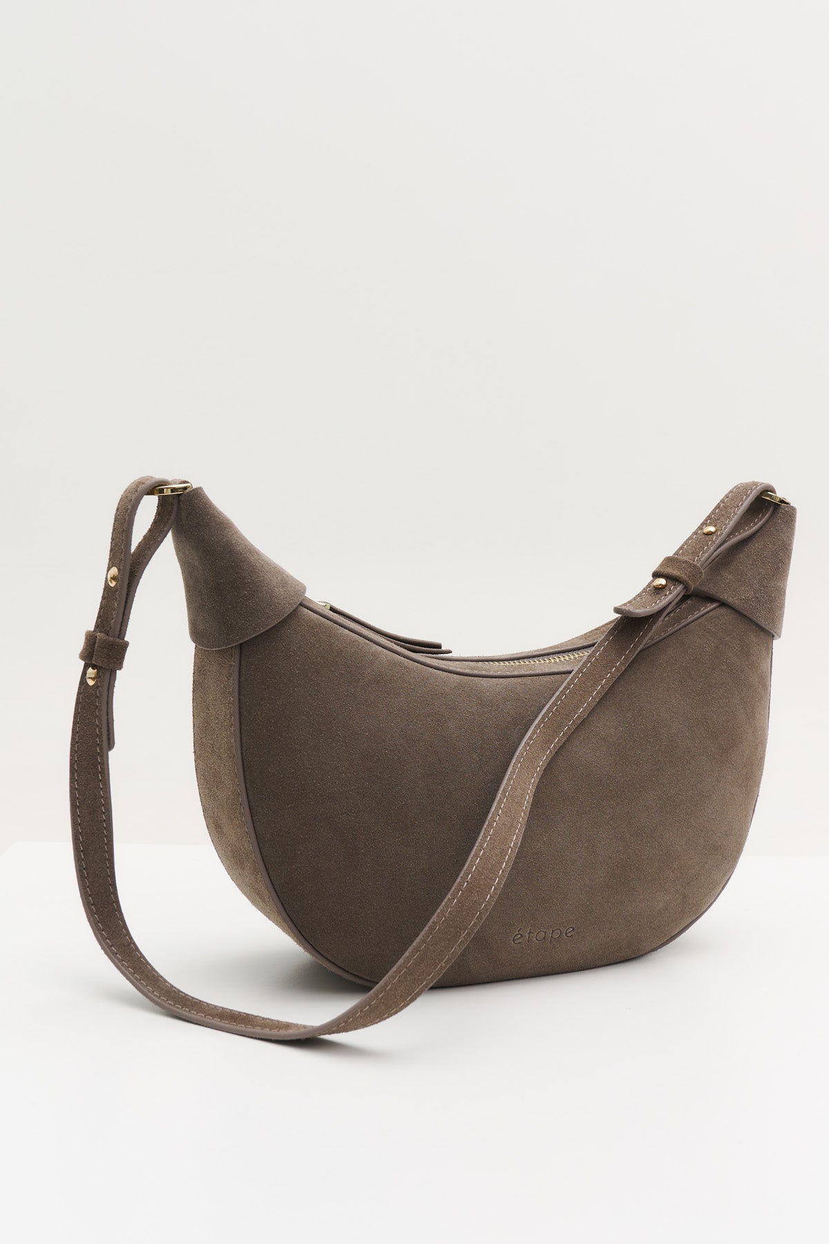 Geantă dama piele naturală de căprioară Etape Moon Truffle Suede