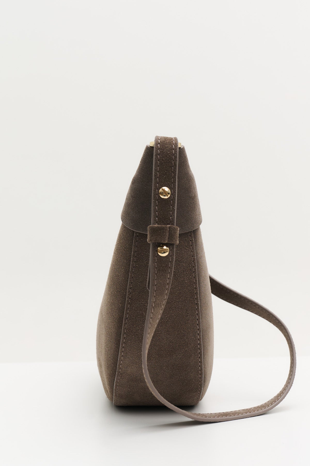 Geantă dama piele naturală de căprioară Etape Moon Truffle Suede