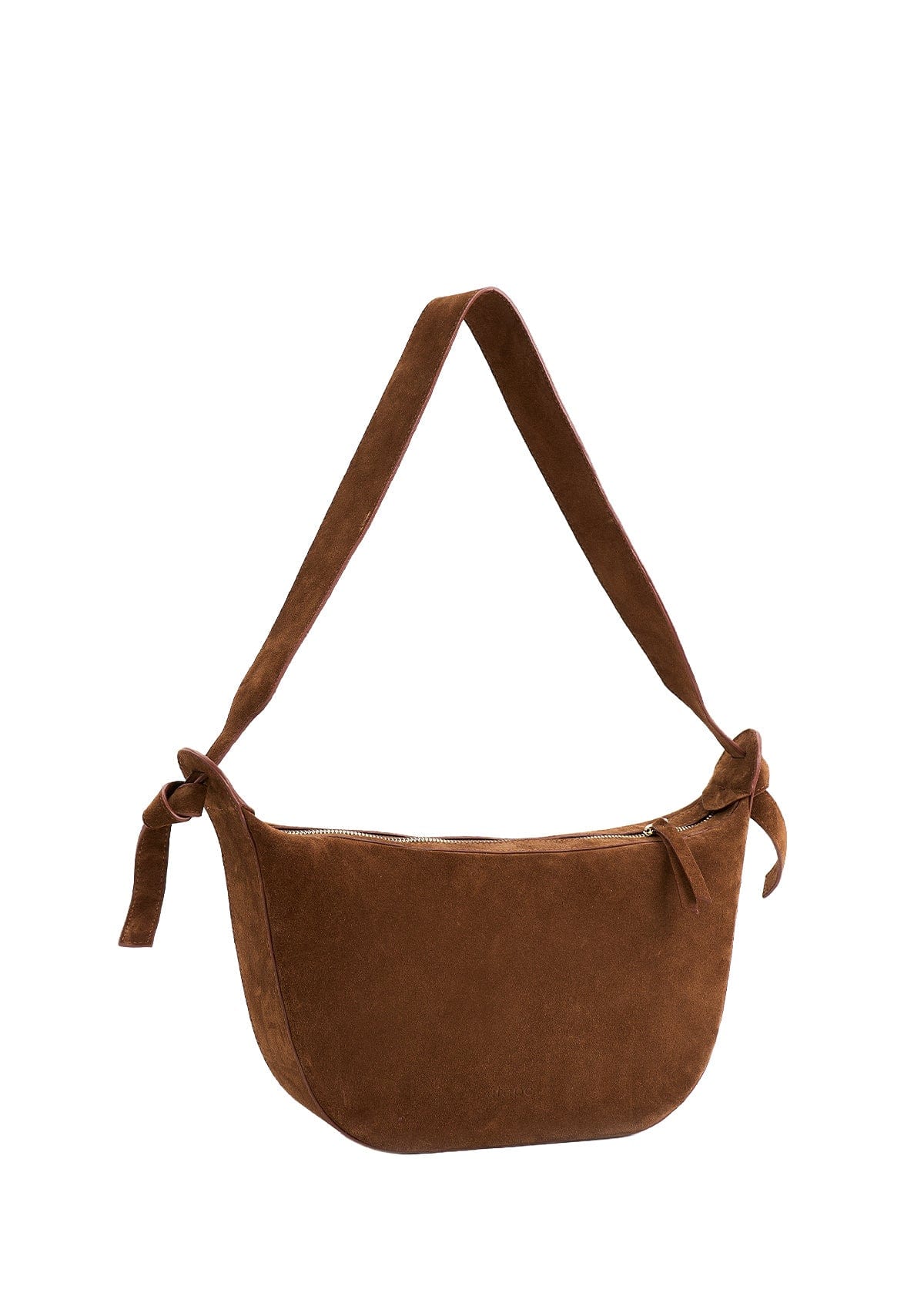 Geantă dama piele naturală de căprioară Etape Croissant Grande Chocolate Suede