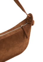 Geantă dama piele naturală de căprioară Etape Croissant Grande Chocolate Suede