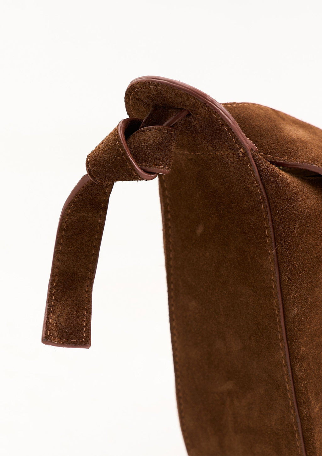 Geantă dama piele naturală de căprioară Etape Croissant Grande Chocolate Suede