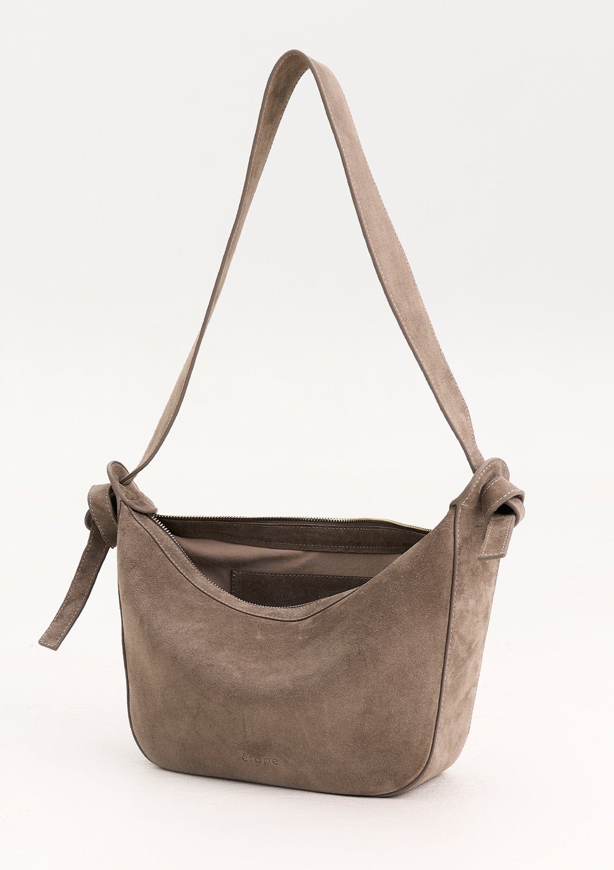 Geantă dama piele naturală de căprioară Etape Croissant Grande Truffle Suede