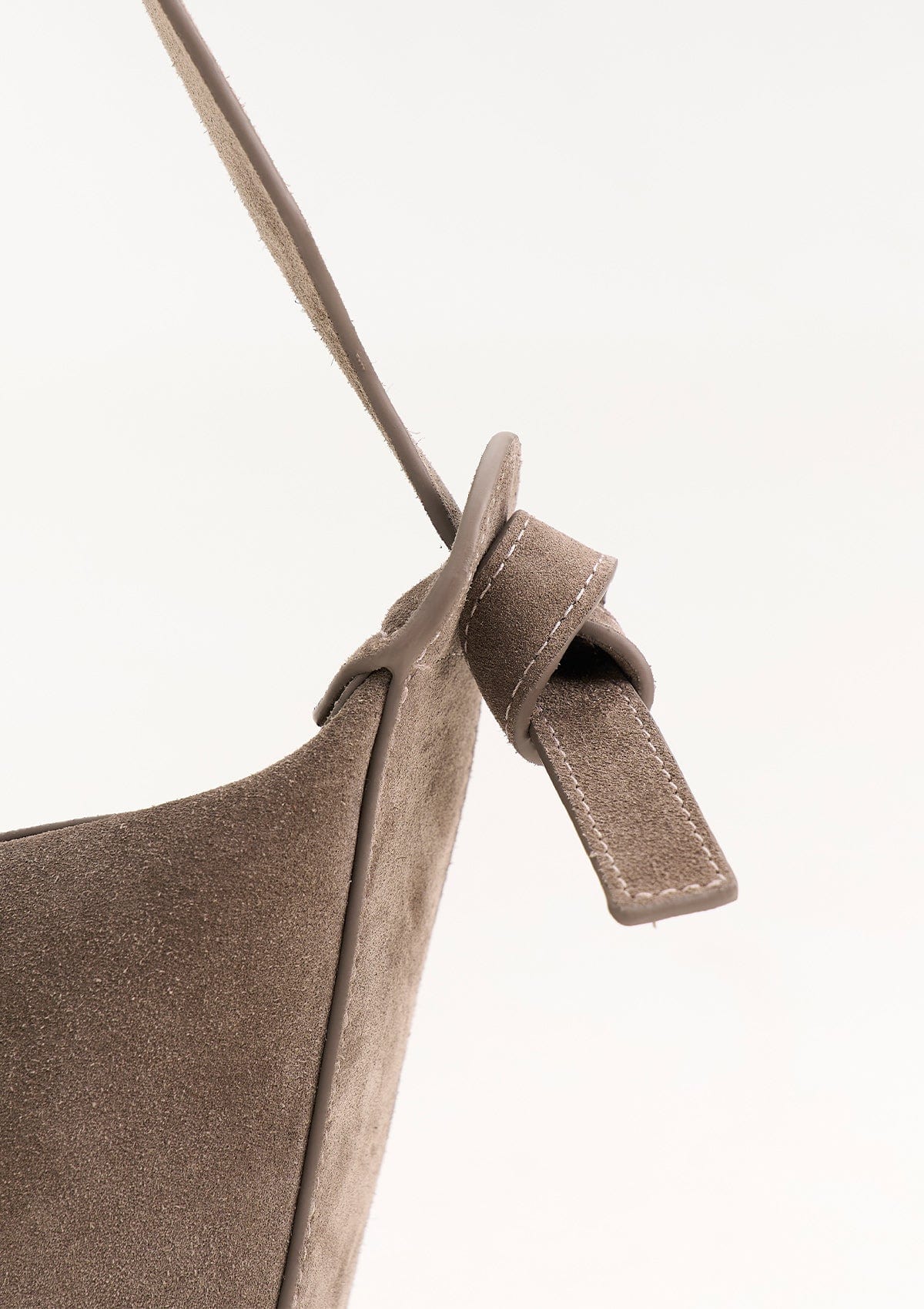 Geantă dama piele naturală de căprioară Etape Croissant Grande Truffle Suede