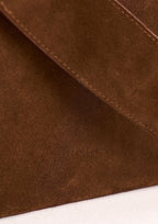 Geantă dama piele naturală de căprioară Etape Croissant Grande Chocolate Suede